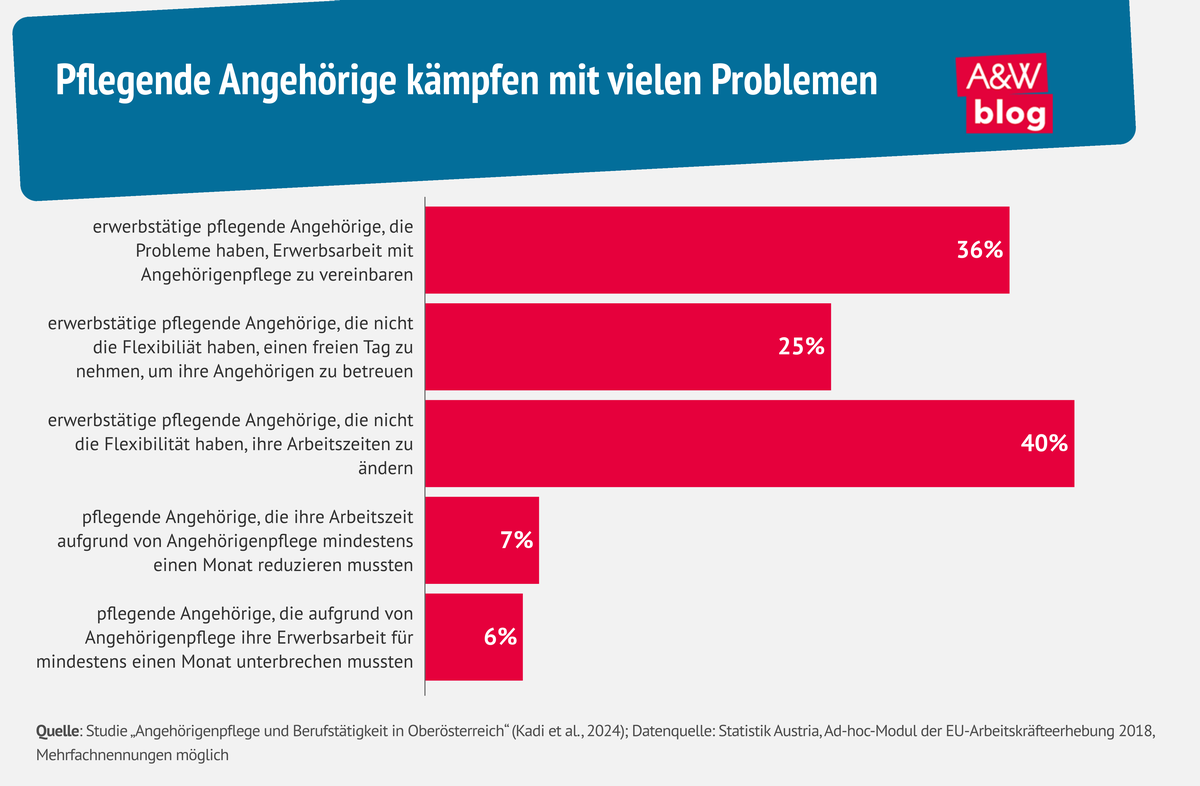 Grafik: Pflegende Angehörige kämpfen mit vielen Problemen © A&W Blog