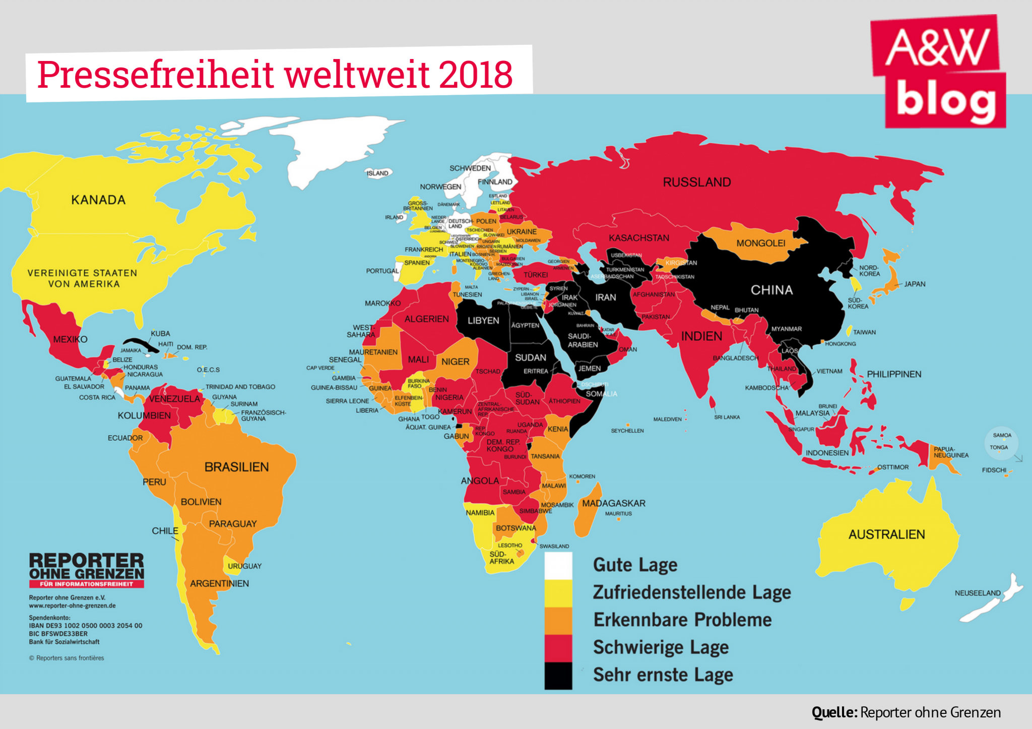 Pressefreiheit weltweit 2018